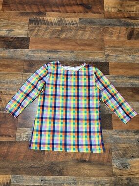 Nuggles Essential Layering Rainbow Plaid Top